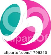 Poster, Art Print Of Persian Green And Magenta Circle Shaped Letter H Icon