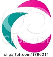 Poster, Art Print Of Persian Green And Magenta Crescent Shaped Letter C Icon