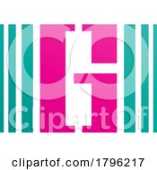 Poster, Art Print Of Persian Green And Magenta Letter G Icon With Vertical Stripes