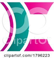 Poster, Art Print Of Persian Green And Magenta Lens Shaped Letter C Icon