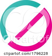 Poster, Art Print Of Persian Green And Magenta Thin Round Letter G Icon