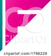 Poster, Art Print Of Persian Green And Magenta Triangular Letter F Icon