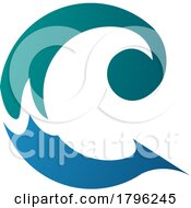 Persian Green And Blue Round Curly Letter C Icon