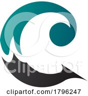 Persian Green And Black Round Curly Letter C Icon