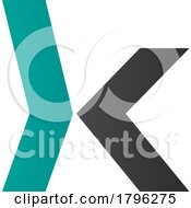 Poster, Art Print Of Persian Green And Black Lowercase Arrow Shaped Letter K Icon