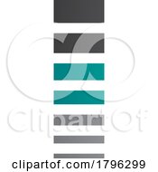 Persian Green And Black Letter I Icon With Horizontal Stripes