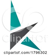 Poster, Art Print Of Persian Green And Black Letter K Icon With Triangles