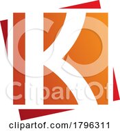 Poster, Art Print Of Orange And Red Square Letter K Icon