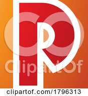 Poster, Art Print Of Orange And Red Square Letter P Icon