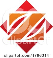 Poster, Art Print Of Orange And Red Square Diamond Shaped Letter Z Icon