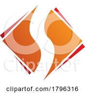 Orange And Red Square Diamond Shaped Letter S Icon