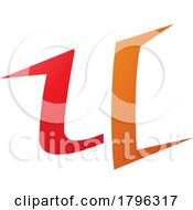 Poster, Art Print Of Orange And Red Spiky Shaped Letter U Icon