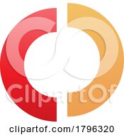 Poster, Art Print Of Orange And Red Split Shaped Letter O Icon