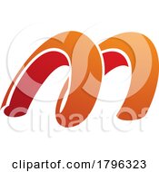 Poster, Art Print Of Orange And Red Spring Shaped Letter M Icon