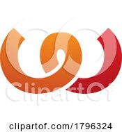 Orange And Red Spring Shaped Letter W Icon