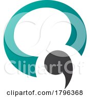 Poster, Art Print Of Persian Green And Black Comma Shaped Letter Q Icon