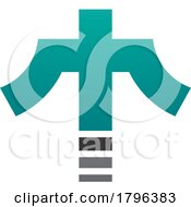 Persian Green And Black Cross Shaped Letter T Icon