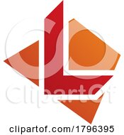 Poster, Art Print Of Orange And Red Trapezium Shaped Letter L Icon