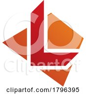 Orange And Red Trapezium Shaped Letter L Icon