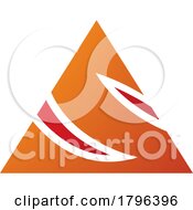 Poster, Art Print Of Orange And Red Triangle Shaped Letter S Icon