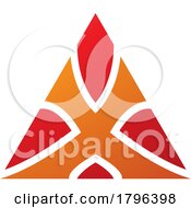 Orange And Red Triangle Shaped Letter X Icon