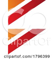 Poster, Art Print Of Orange And Red Triangular Flag Shaped Letter B Icon