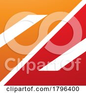 Poster, Art Print Of Orange And Red Triangular Square Shaped Letter Z Icon