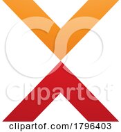 Poster, Art Print Of Orange And Red V Shaped Letter X Icon