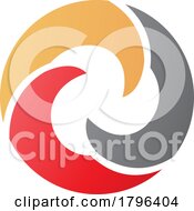 Orange And Red Wave Shaped Letter O Icon