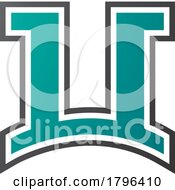 Poster, Art Print Of Persian Green And Black Arch Shaped Letter U Icon
