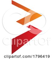 Poster, Art Print Of Orange And Red Zigzag Shaped Letter B Icon