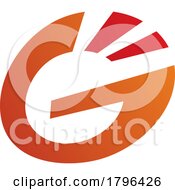 Poster, Art Print Of Orange And Red Striped Oval Letter G Icon