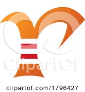 Orange And Red Striped Letter R Icon