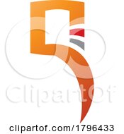 Poster, Art Print Of Orange And Red Square Shaped Letter Q Icon
