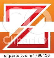 Poster, Art Print Of Orange And Red Striped Shaped Letter Z Icon