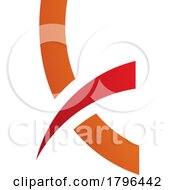 Poster, Art Print Of Orange And Red Spiky Lowercase Letter K Icon