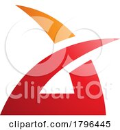 Orange And Red Spiky Grass Shaped Letter A Icon