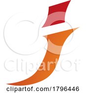 Poster, Art Print Of Orange And Red Spiky Italic Letter J Icon