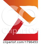 Poster, Art Print Of Orange And Red Sharp Elegant Letter E Icon