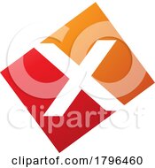 Orange And Red Rectangle Shaped Letter X Icon