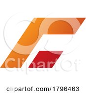 Poster, Art Print Of Orange And Red Rectangular Italic Letter C Icon