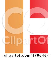 Poster, Art Print Of Orange And Red Rectangular Letter C Icon