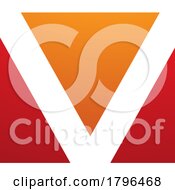 Poster, Art Print Of Orange And Red Rectangular Shaped Letter V Icon