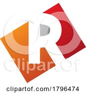 Poster, Art Print Of Orange And Red Rectangle Shaped Letter R Icon