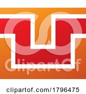 Poster, Art Print Of Orange And Red Rectangle Shaped Letter U Icon