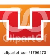 Orange And Red Rectangle Shaped Letter U Icon