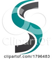 Poster, Art Print Of Persian Green And Black Twisted Shaped Letter S Icon