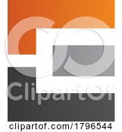 Poster, Art Print Of Orange Black And Grey Rectangular Letter E Icon