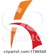 Poster, Art Print Of Orange And Red Letter H Icon With Spiky Lines