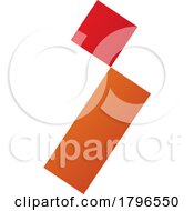 Poster, Art Print Of Orange And Red Letter I Icon With A Square And Rectangle